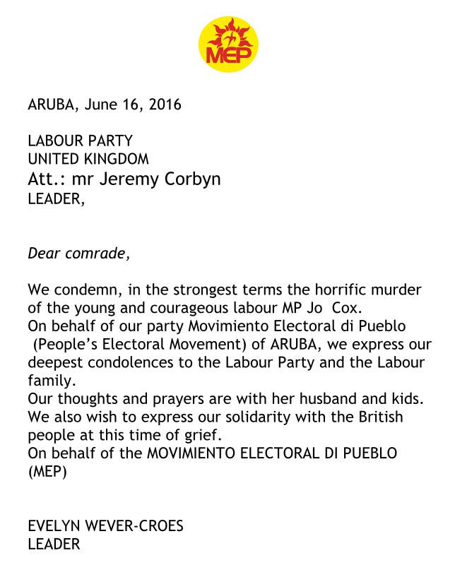 160616 Letter MEP Labour Party